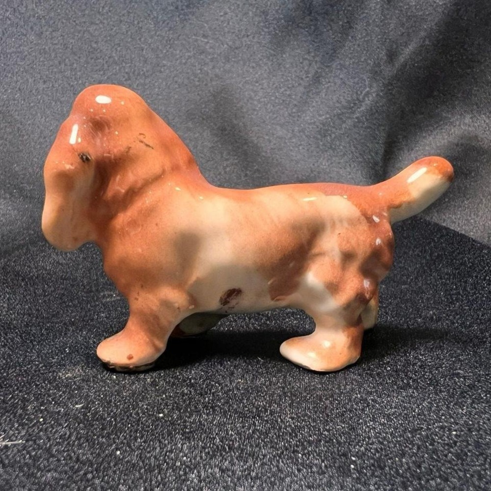 Cocker Spaniel Figurine Vintage Small Brown White Excellent Ceramic Dog - Picture 5 of 7